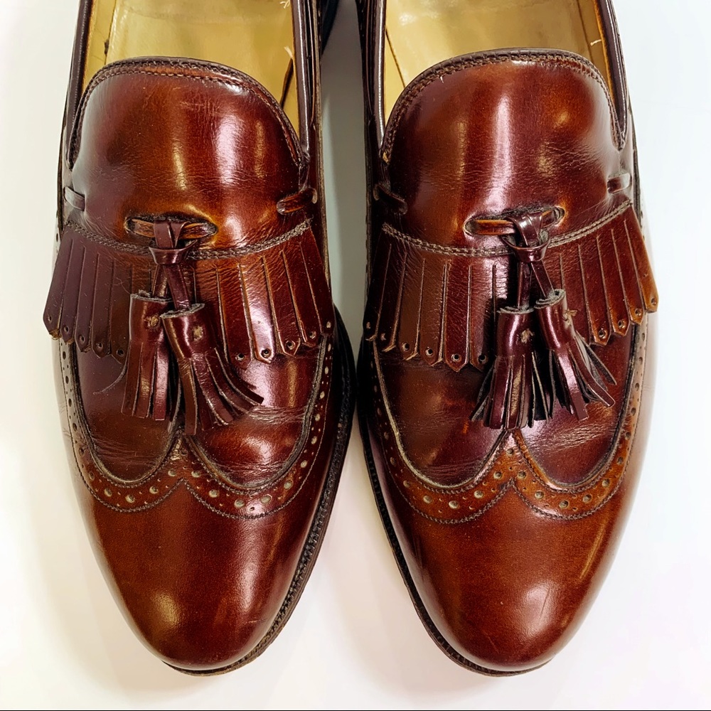 Johnson & Murphy Wingtip Tassel Loafers Brown 8.5 - Picture 7 of 8